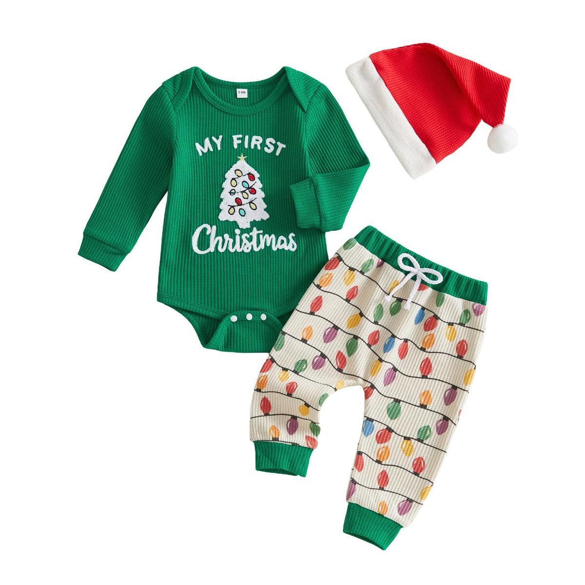 Baby Boy Christmas Outfit Romper Pants Hat U215225