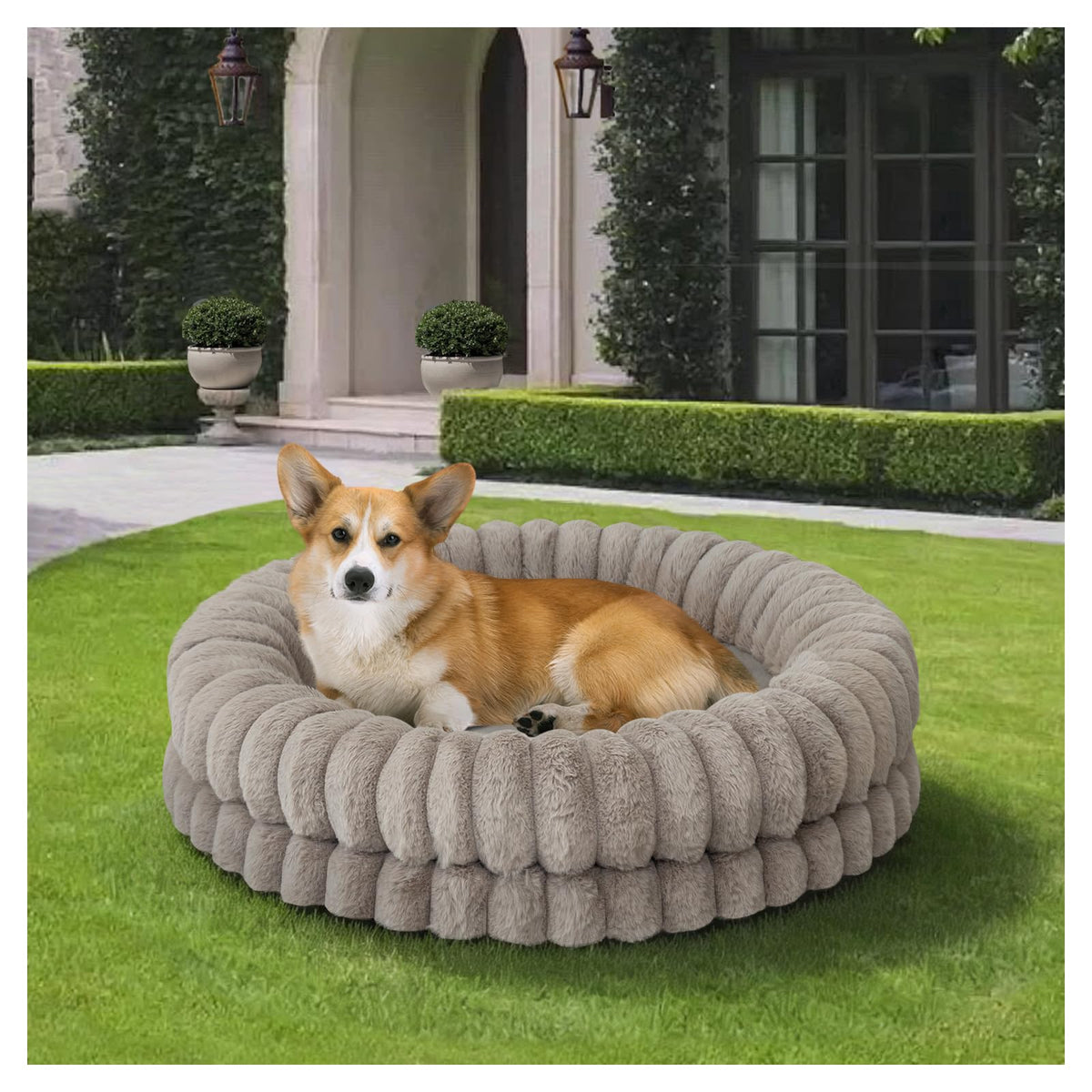 30 Inches Round Washable Dog Bed D1374