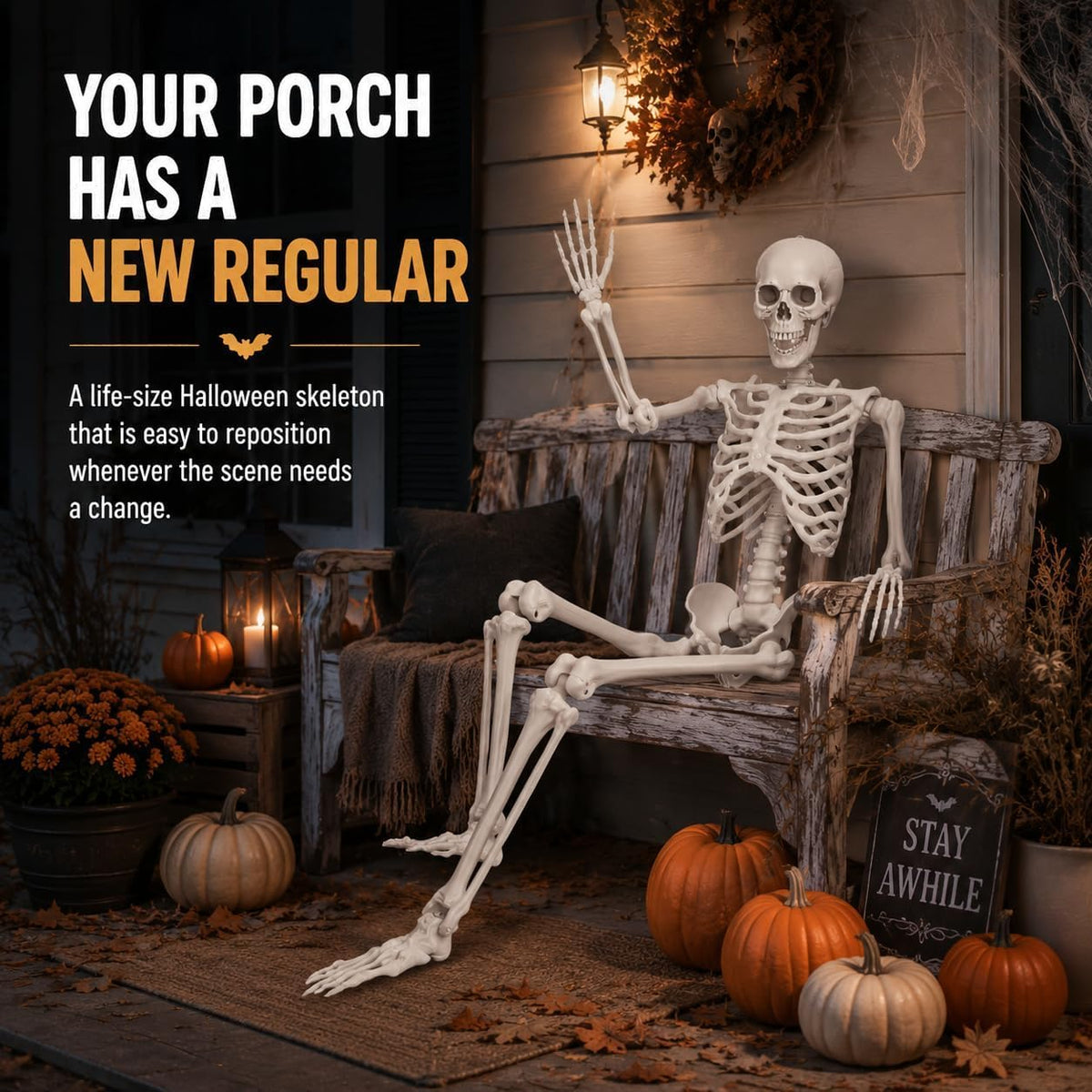Life Size Posable Skeleton Prop Decoration A428241