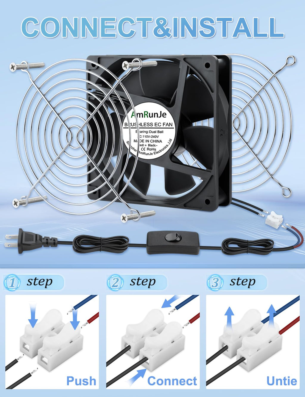 120mm x 25mm 120V Brushless Axial Fan U9750