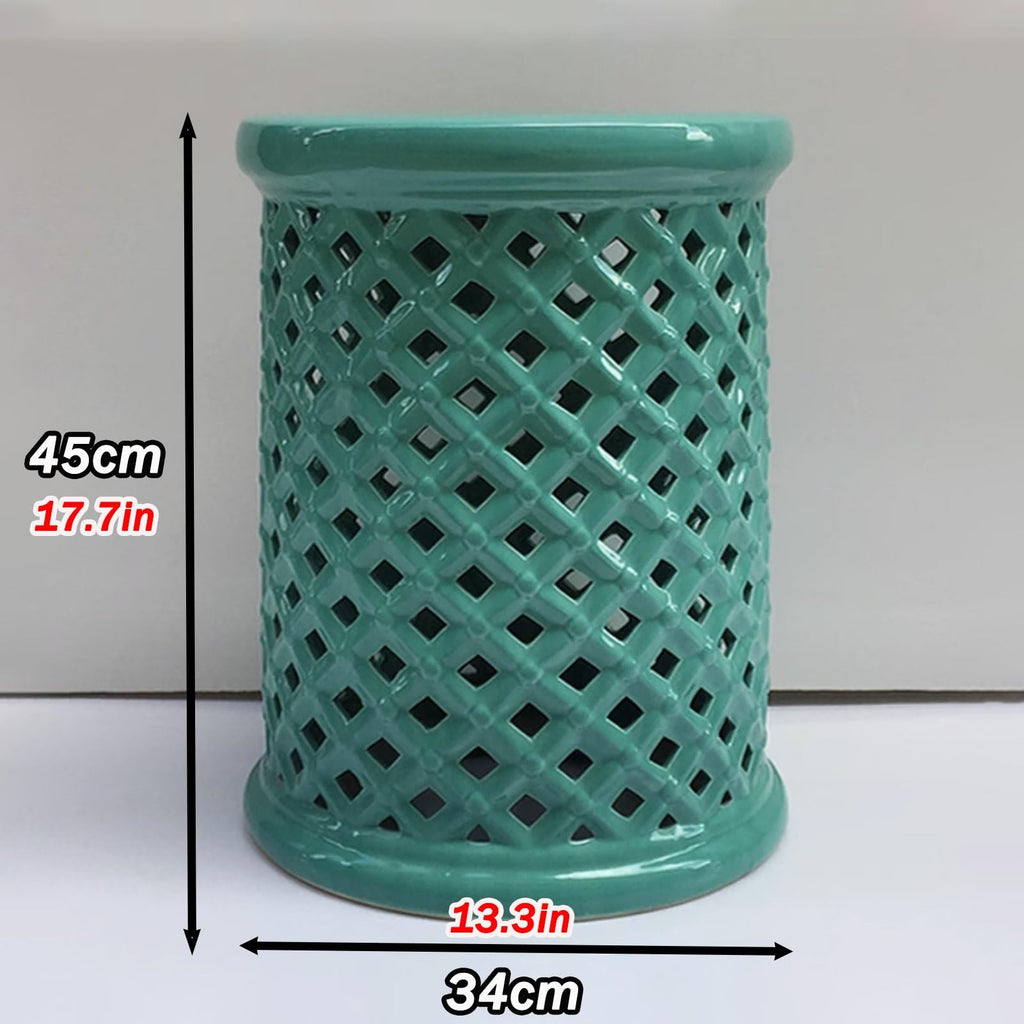 Ceramic Teal Decorative Garden Stool A709675