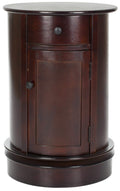 26" Dark Cherry Swivel Storage Accent Table C7533