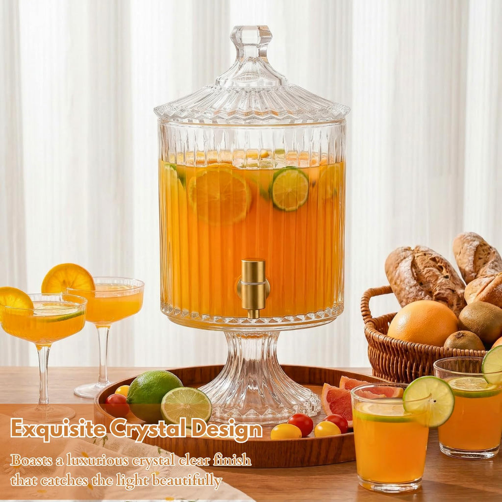 1.2 Gallon Clear Glass Drink Dispenser with Spigot E669