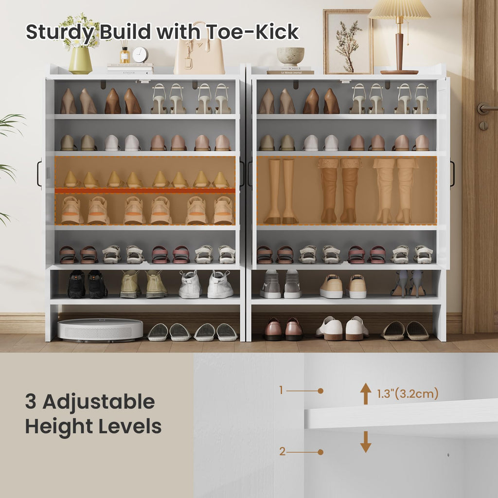 White 5-Tier Shoe Storage Cabinet K686556