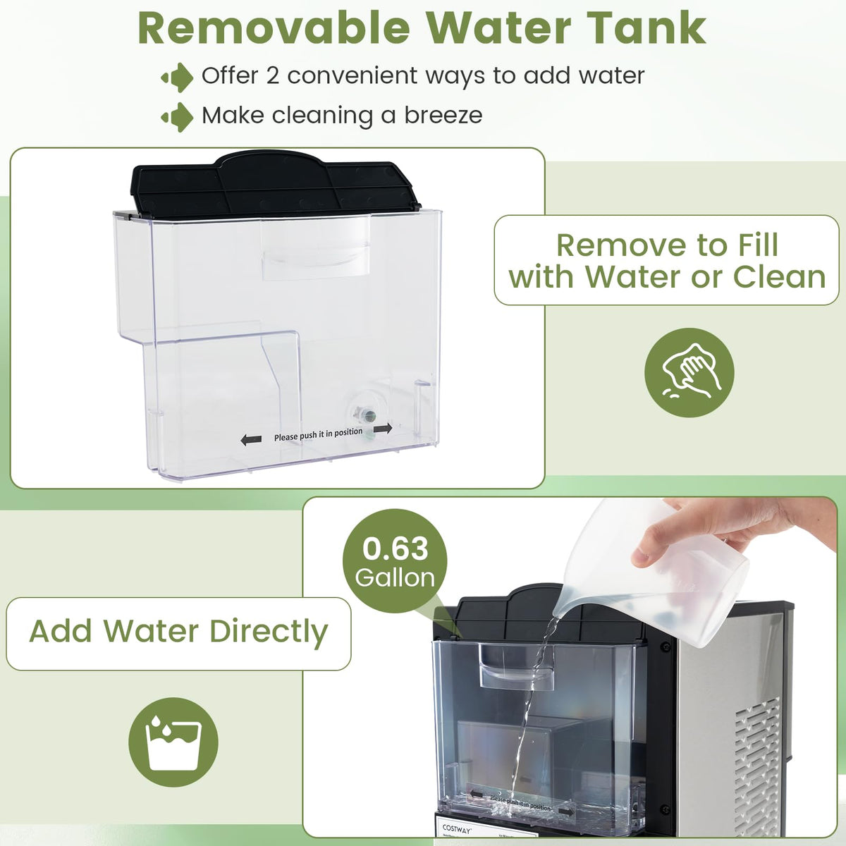 Self Dispensing Nugget Ice Maker Countertop 56Lbs/24H F87239