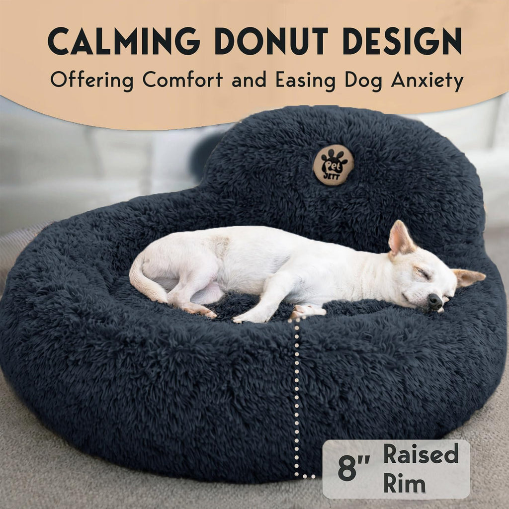 Medium Size Washable Anti-Slip Fluffy Plush Round Dog Bed A726
