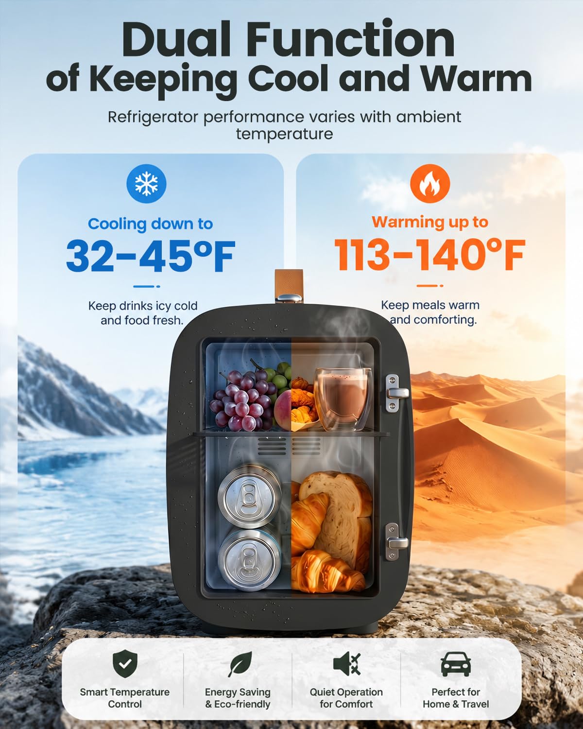 Portable Mini Fridge 4L 6 Can Black X281