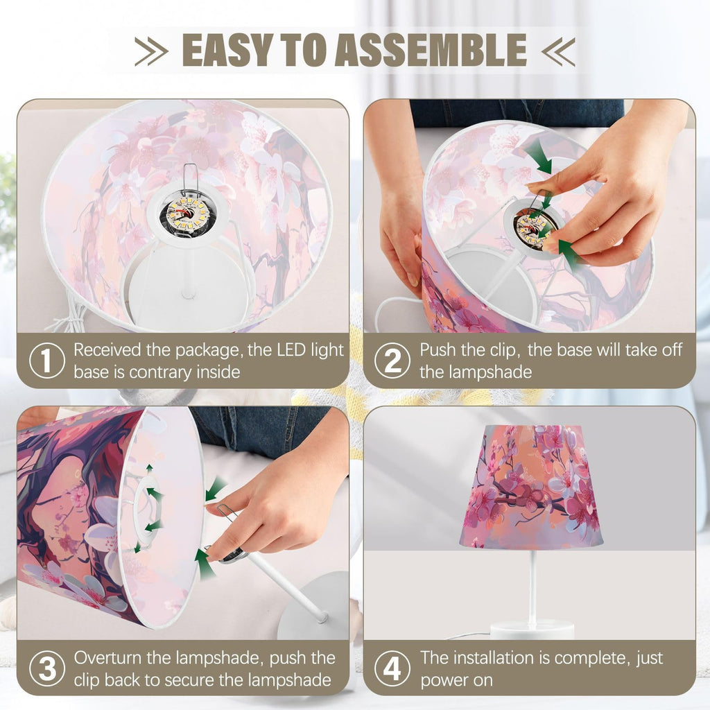 Cherry Blossoms Painting 3-Way Dimmable LED Table Lamp X135703