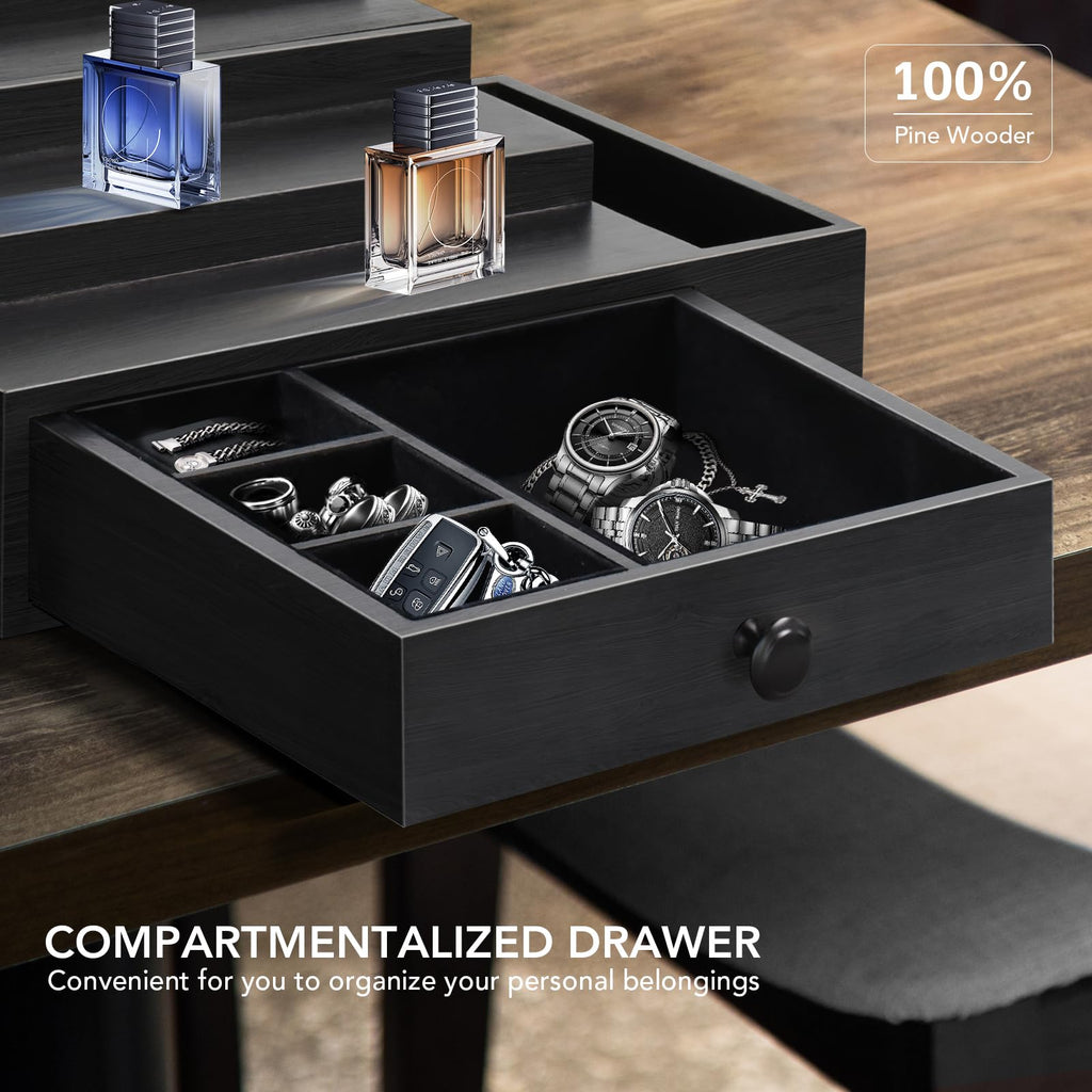 3 Tier Cologne Stand Organizer with Velvet Lining Drawer H20020