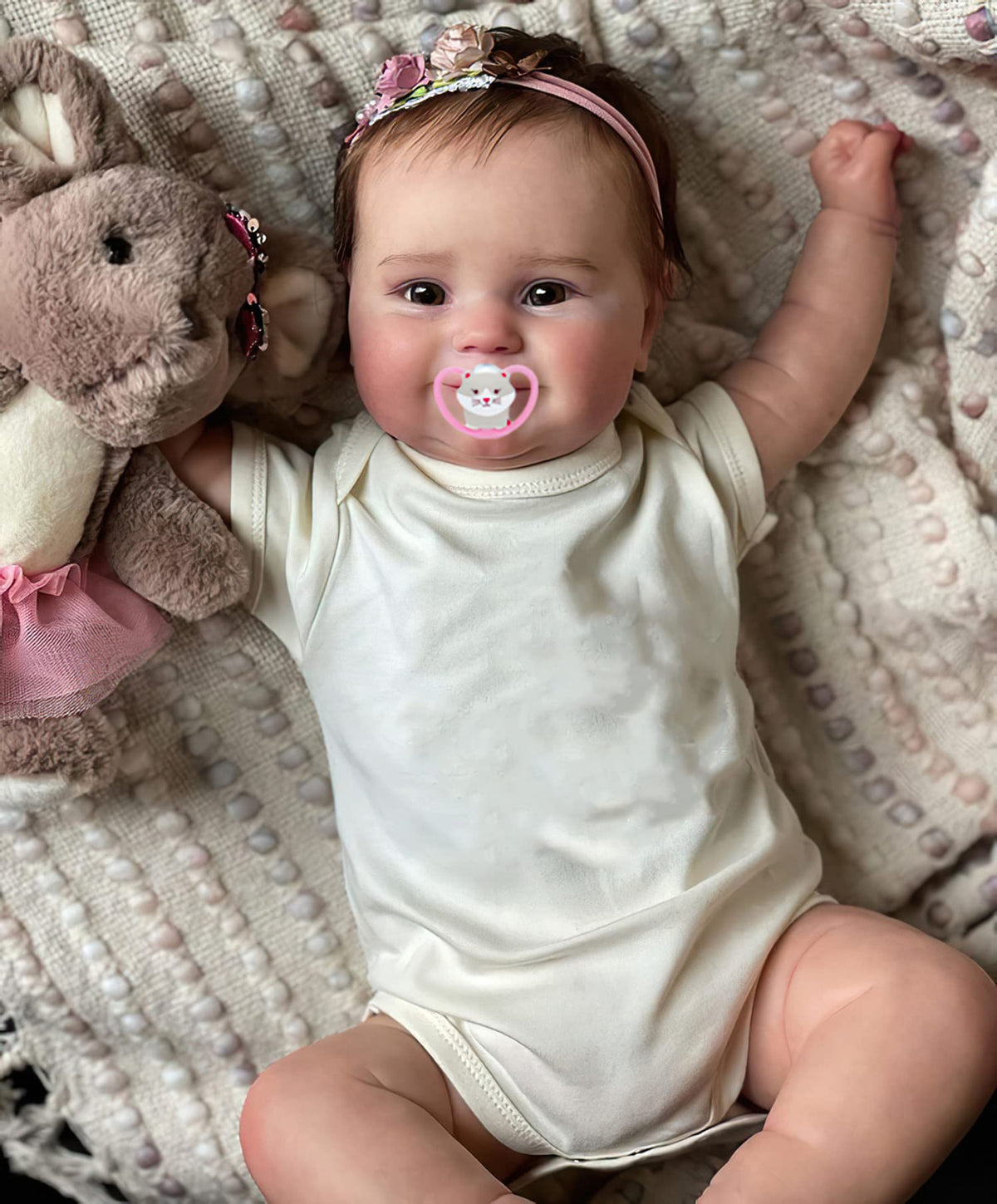20 Inches Real Baby Size Rooted Hair Silicone Vinyl Reborn Baby Doll T80068