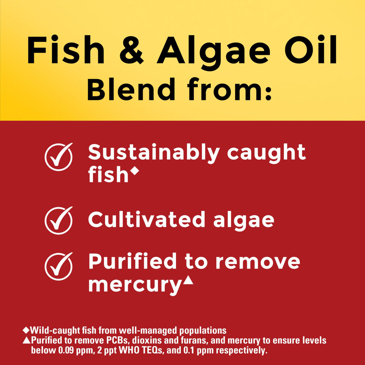 Omega 3 Fish Oil and Algae Oil Supplements 1200mg 60 Softgels K63017