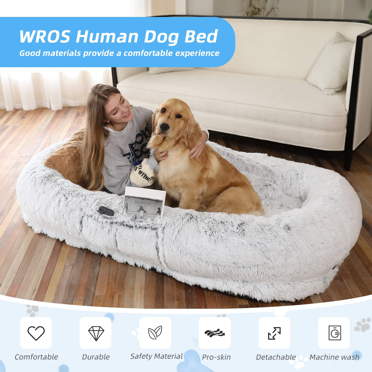Grey Human Dog Bed C101078
