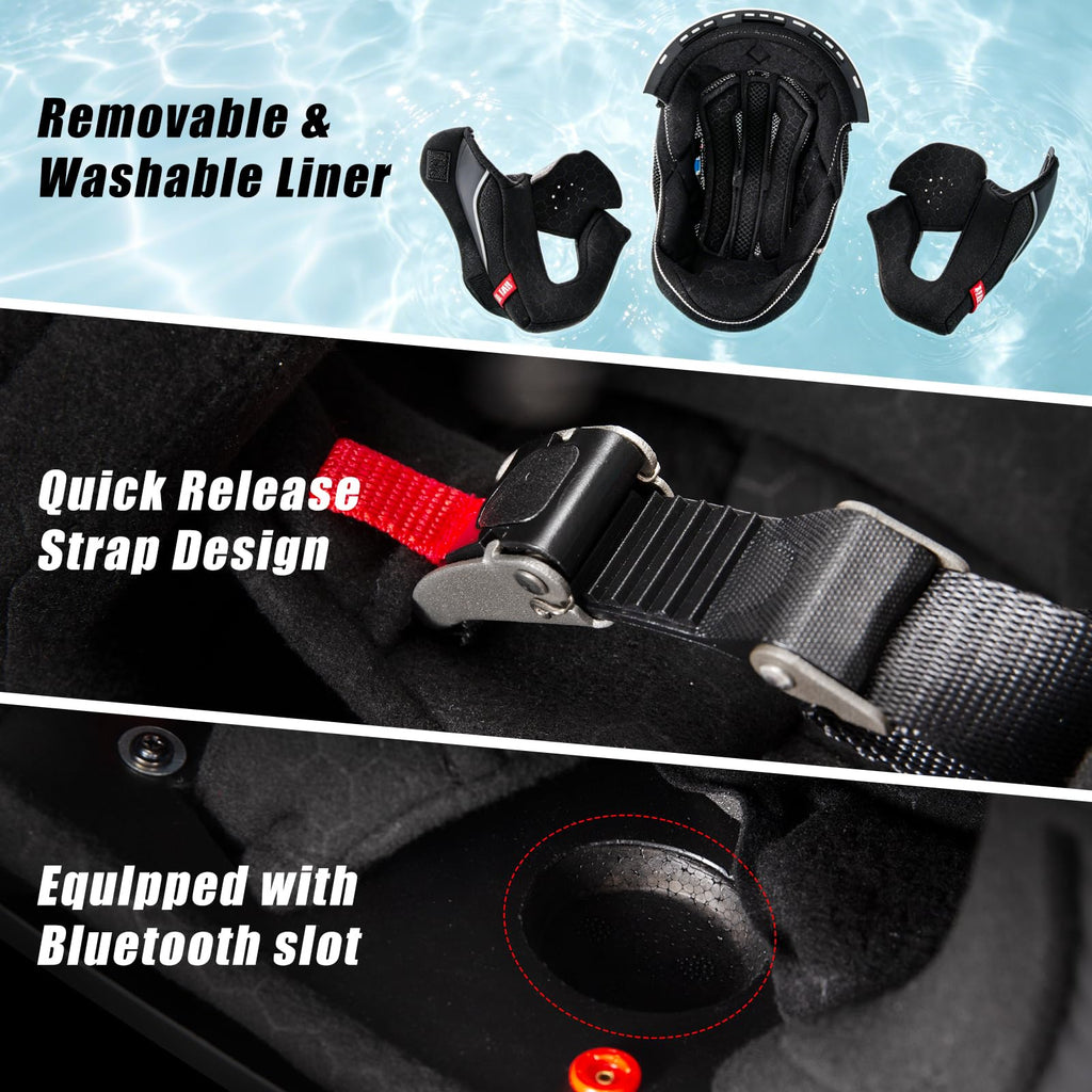 Modular Motorcycle Helmet Dual Visor Flip Up Full Face Matte Black XXL H1725