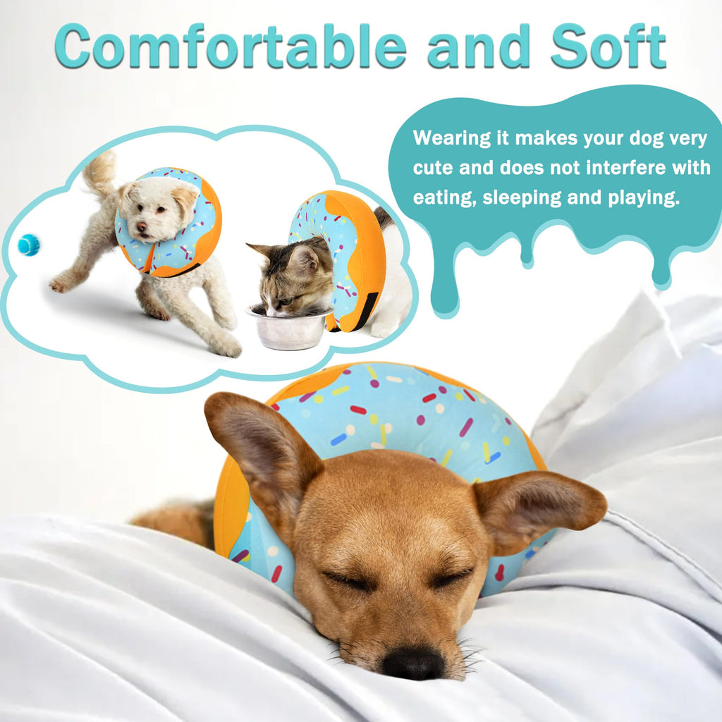 Inflatable Dog Cone Collar Alternative, Adjustable Soft Pet Neck Donut O321948