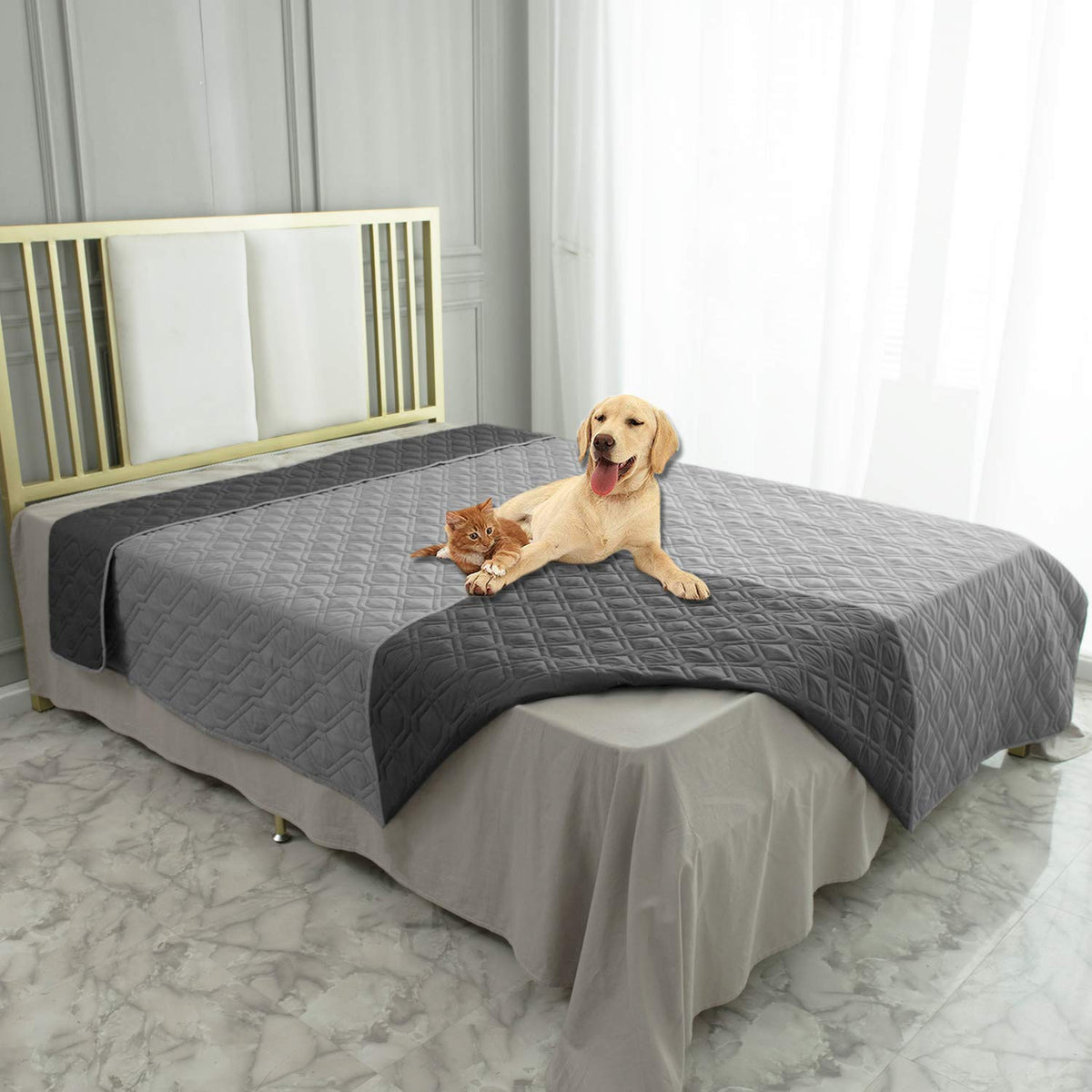 Waterproof Reversible Dog Bed Cover Pet Blanket G326362