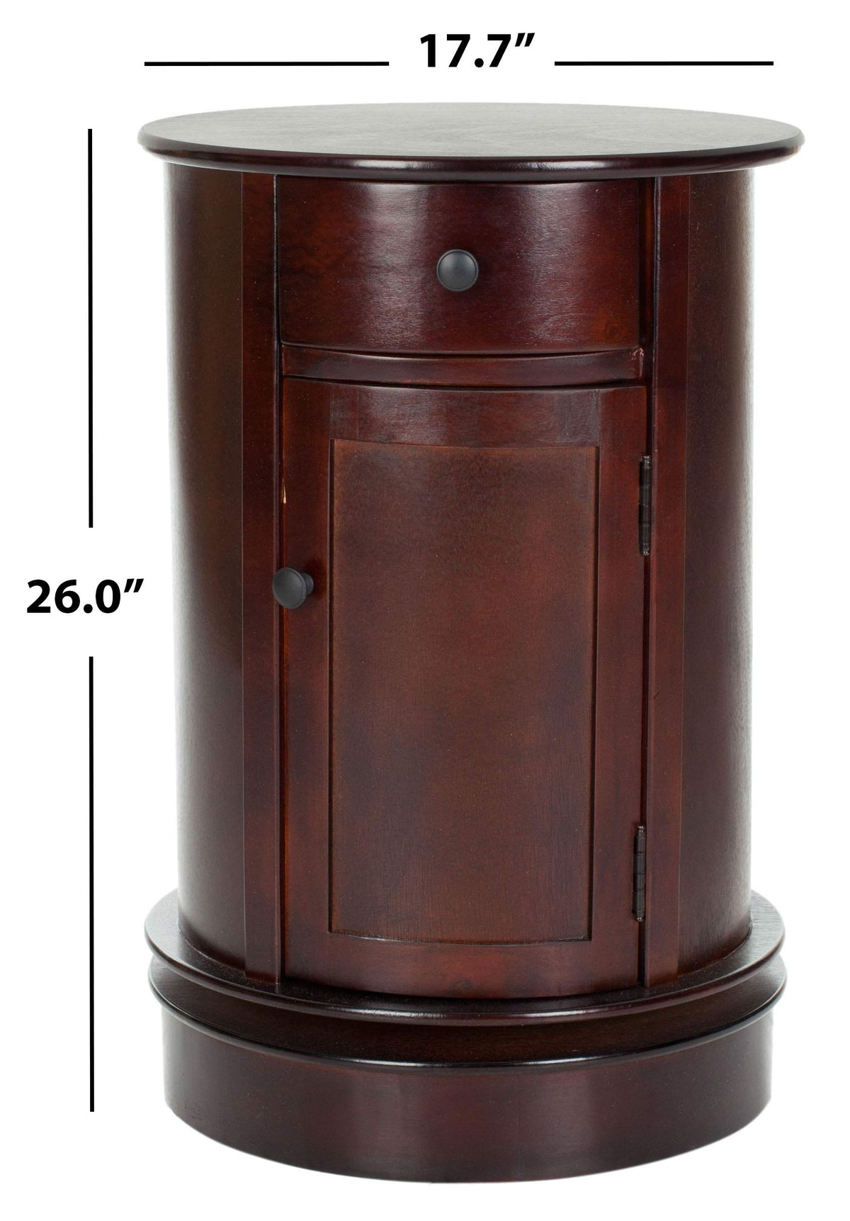 26" Dark Cherry Swivel Storage Accent Table C7533