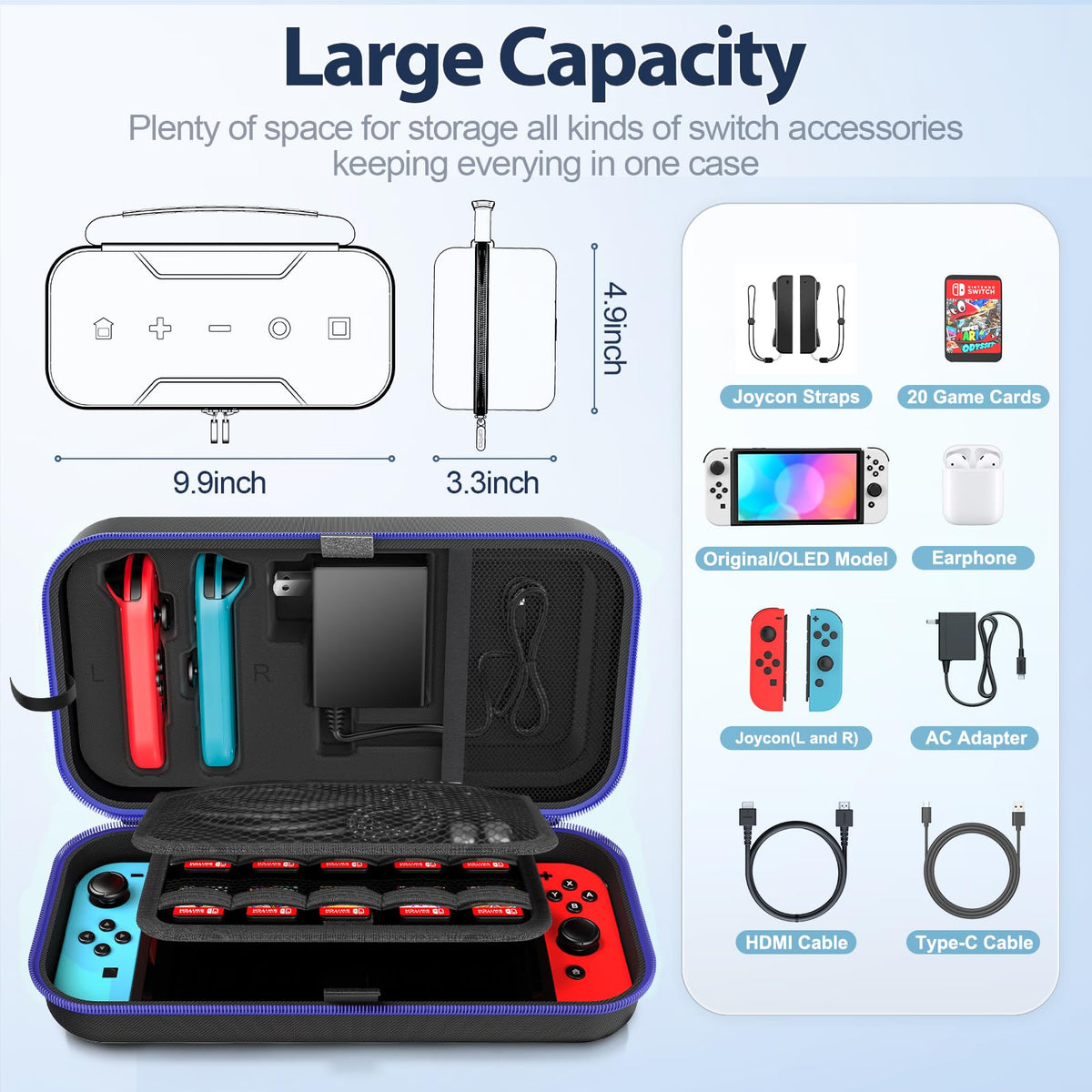 Carrying Case Compatible with Nintendo Switch/OLED Model T368