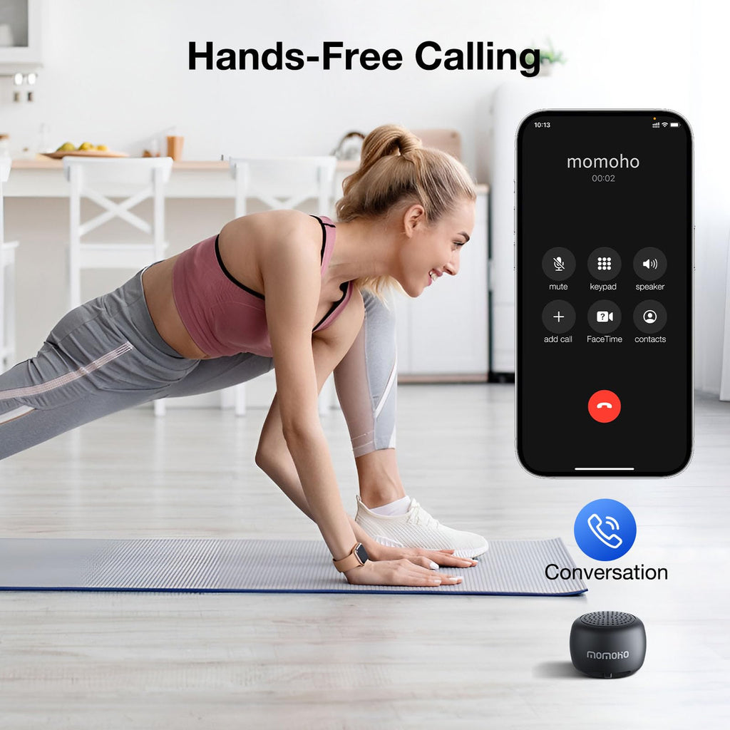 Black Mini Bluetooth Speaker with Built-in Mic W624