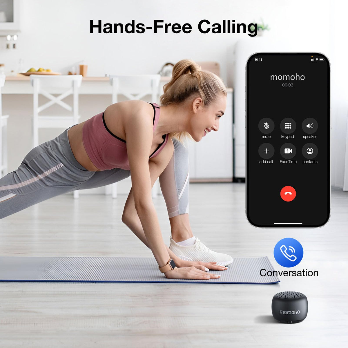 Black Mini Bluetooth Speaker with Built-in Mic W624
