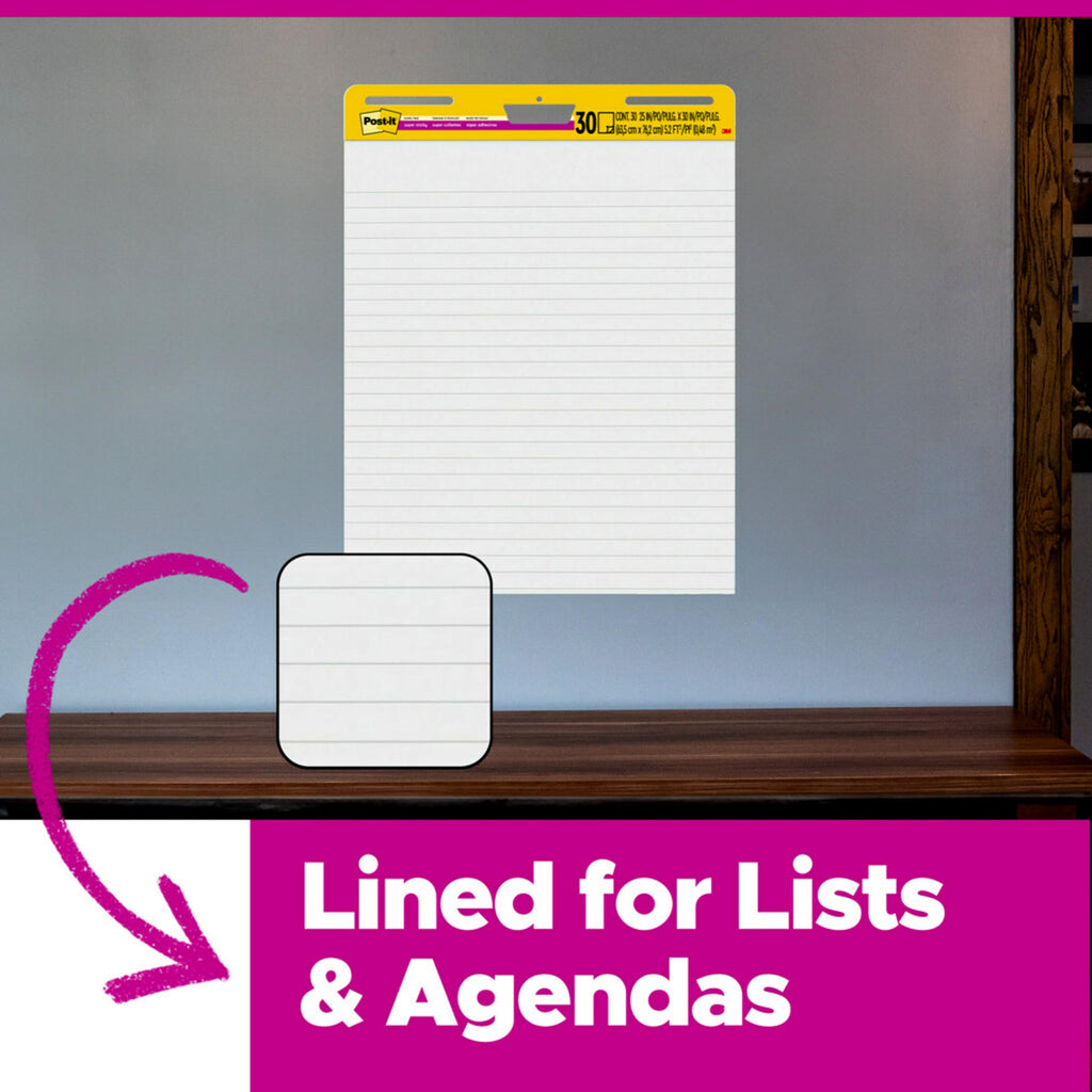 White Lined Easel Pad, 25 x 30 in, 6 Pads D361374