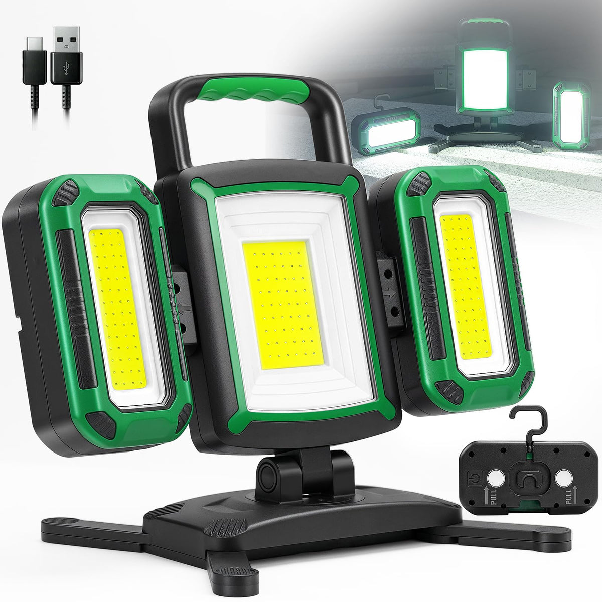 50W 5000LM Rechargeable Magnetic LED Work Light L1395