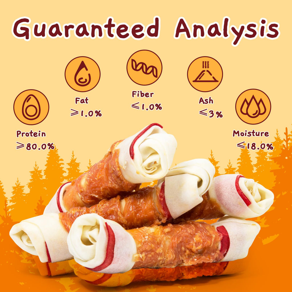 6.5" Chicken Wrapped Rawhide Knotted Bones, 2 lb (3 Packs) X596682