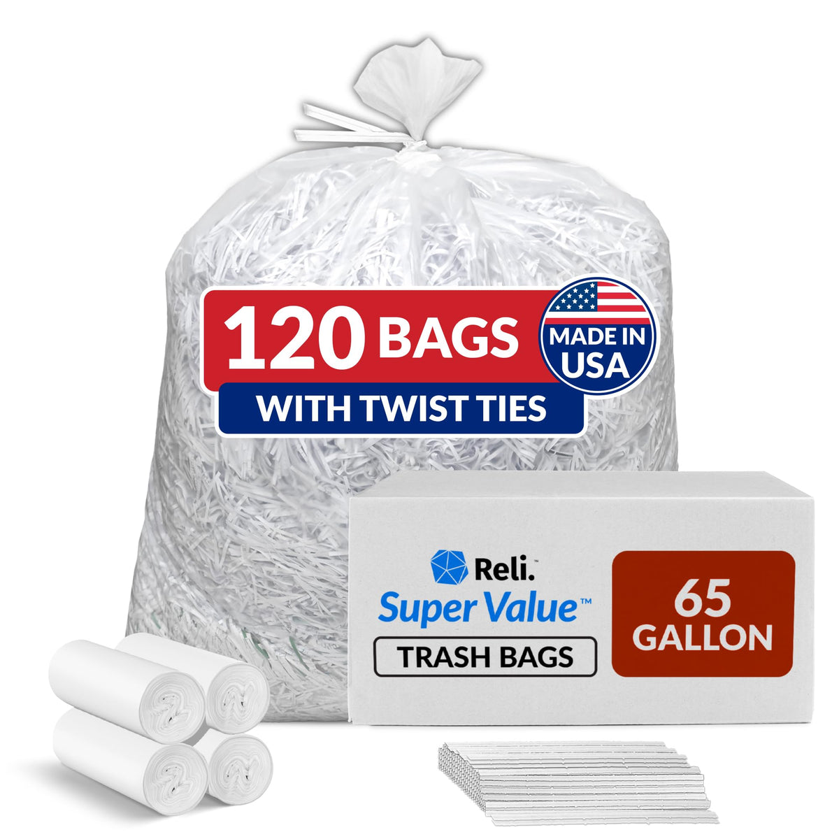 65 Gallon Heavy Duty Trash Bags X854