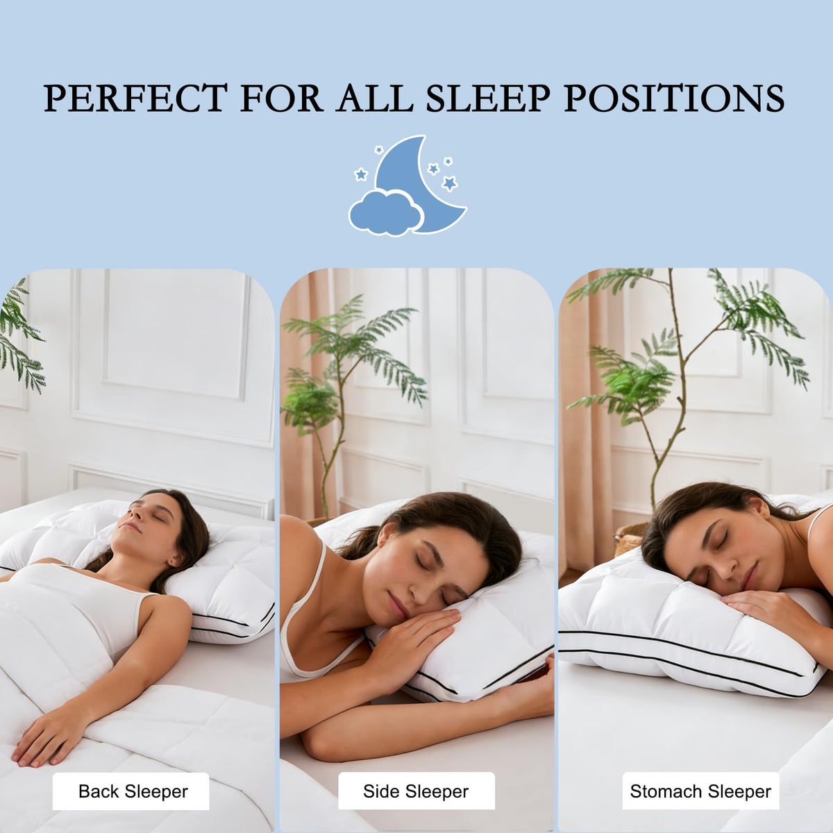 King Size Set of 2 Cotton Pillows T6849