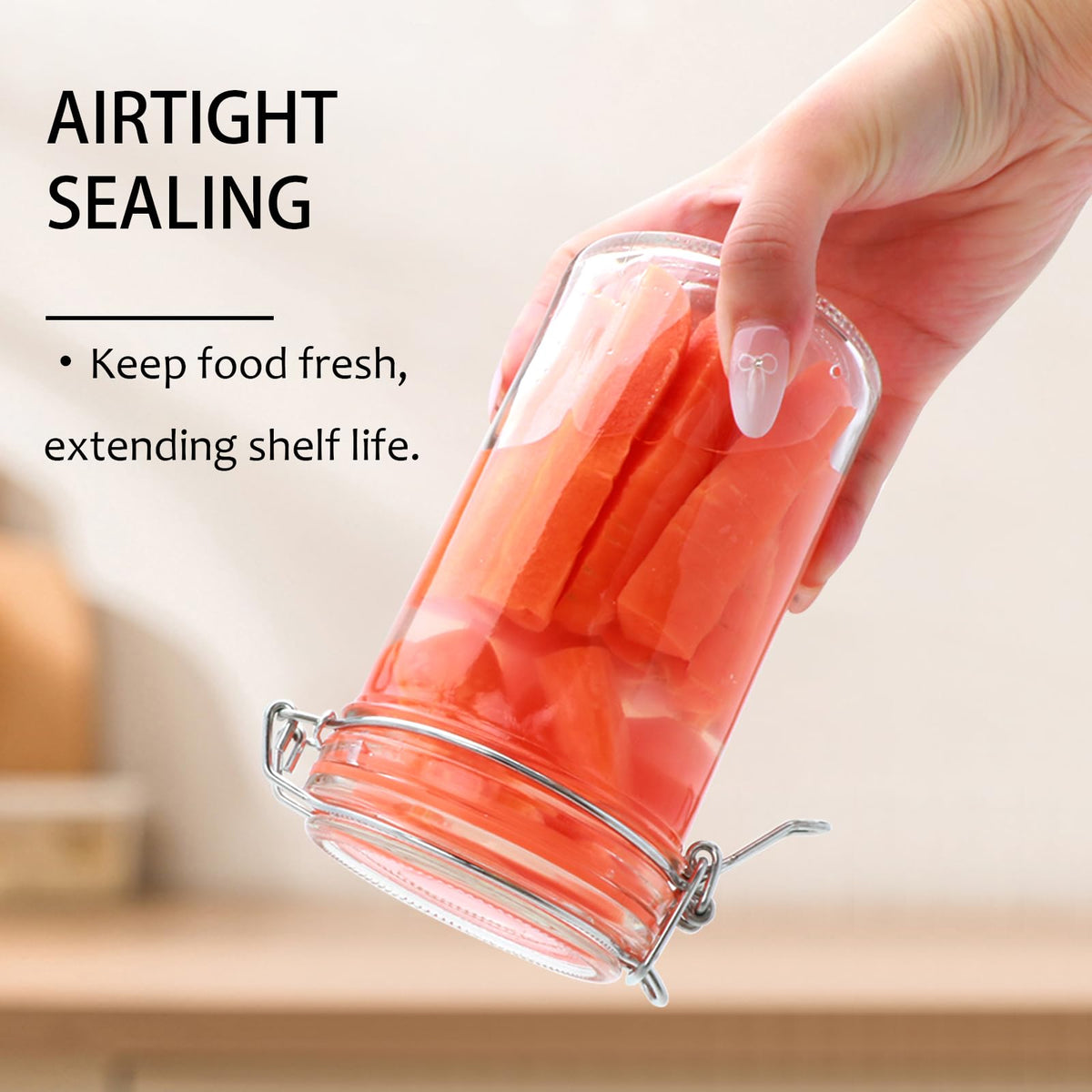16 oz Glass Jars with Airtight Lid D5433