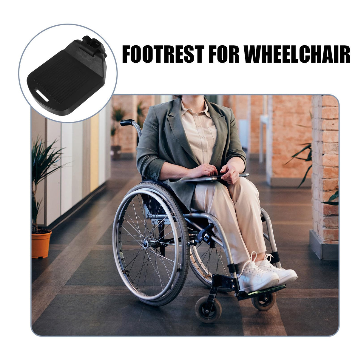 2pcs Adjustable Heavy Duty Wheelchair Footrest D222148