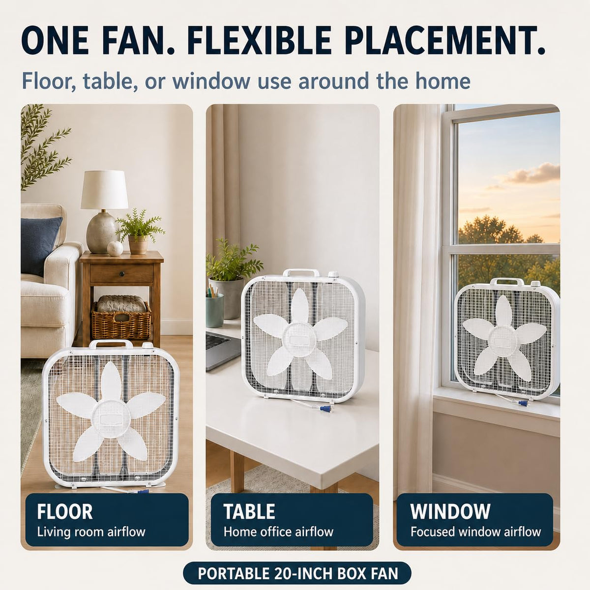 20-Inch 3 Speed Box Fan M665085