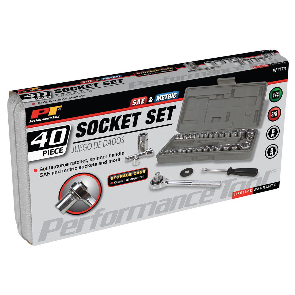 40-Piece SAE and Metric Socket Wrench Set A250