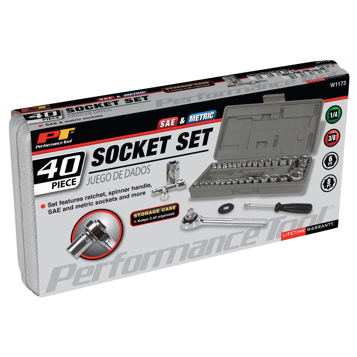 40-Piece SAE and Metric Socket Wrench Set A250