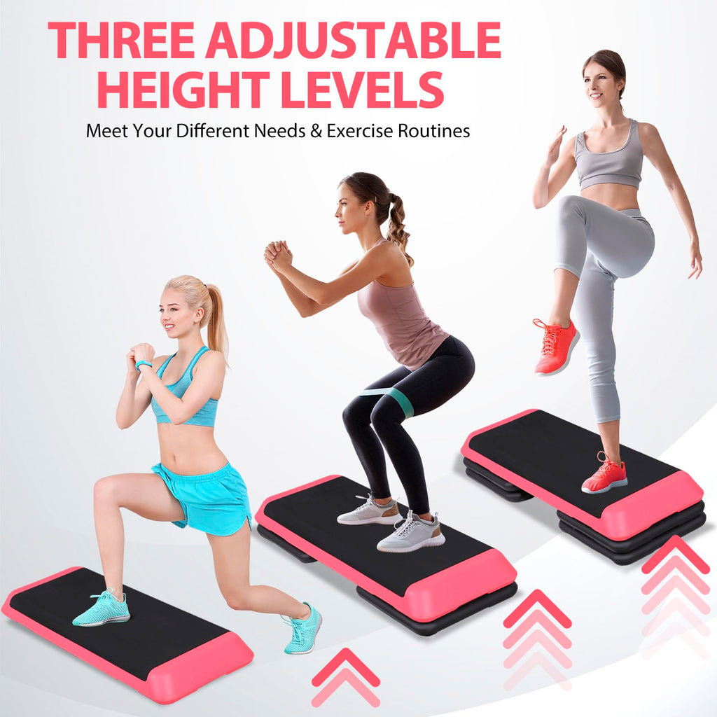 43" Adjustable Exercise Aerobic Step Platform with 4 Removable Risers F67080