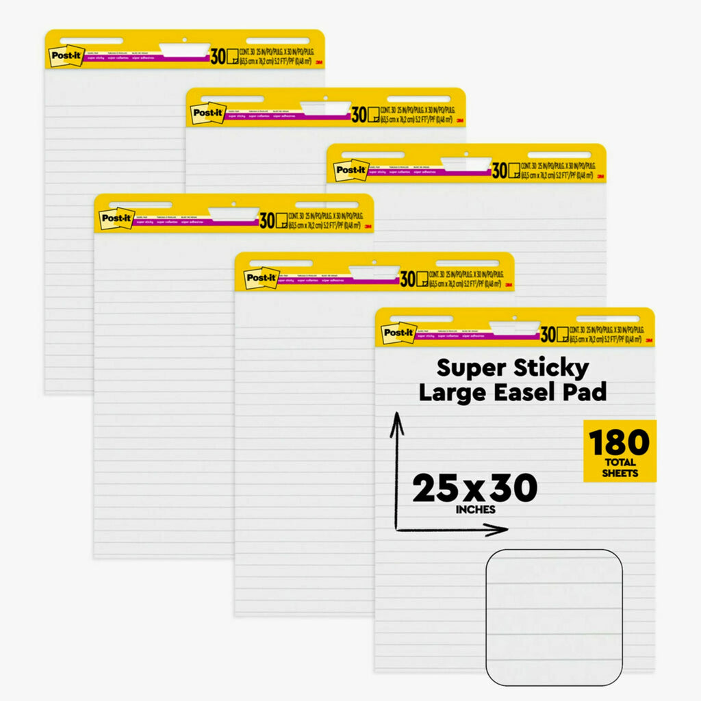 White Lined Easel Pad, 25 x 30 in, 6 Pads D361374