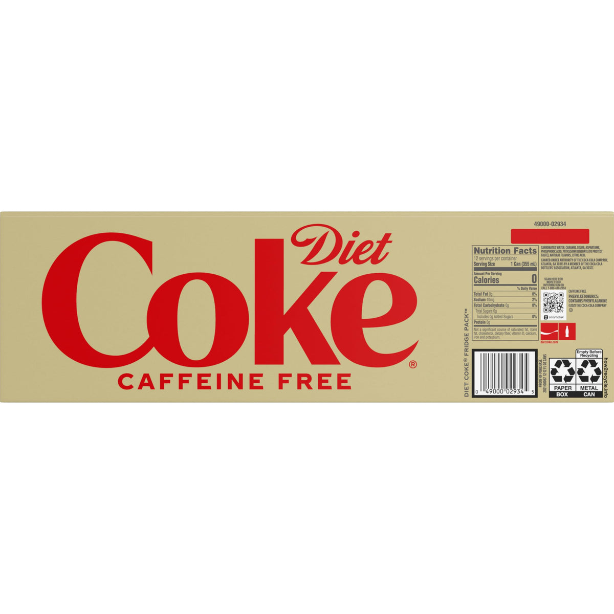 Caffeine Free Diet Coke 12 fl oz 12 Pack W671