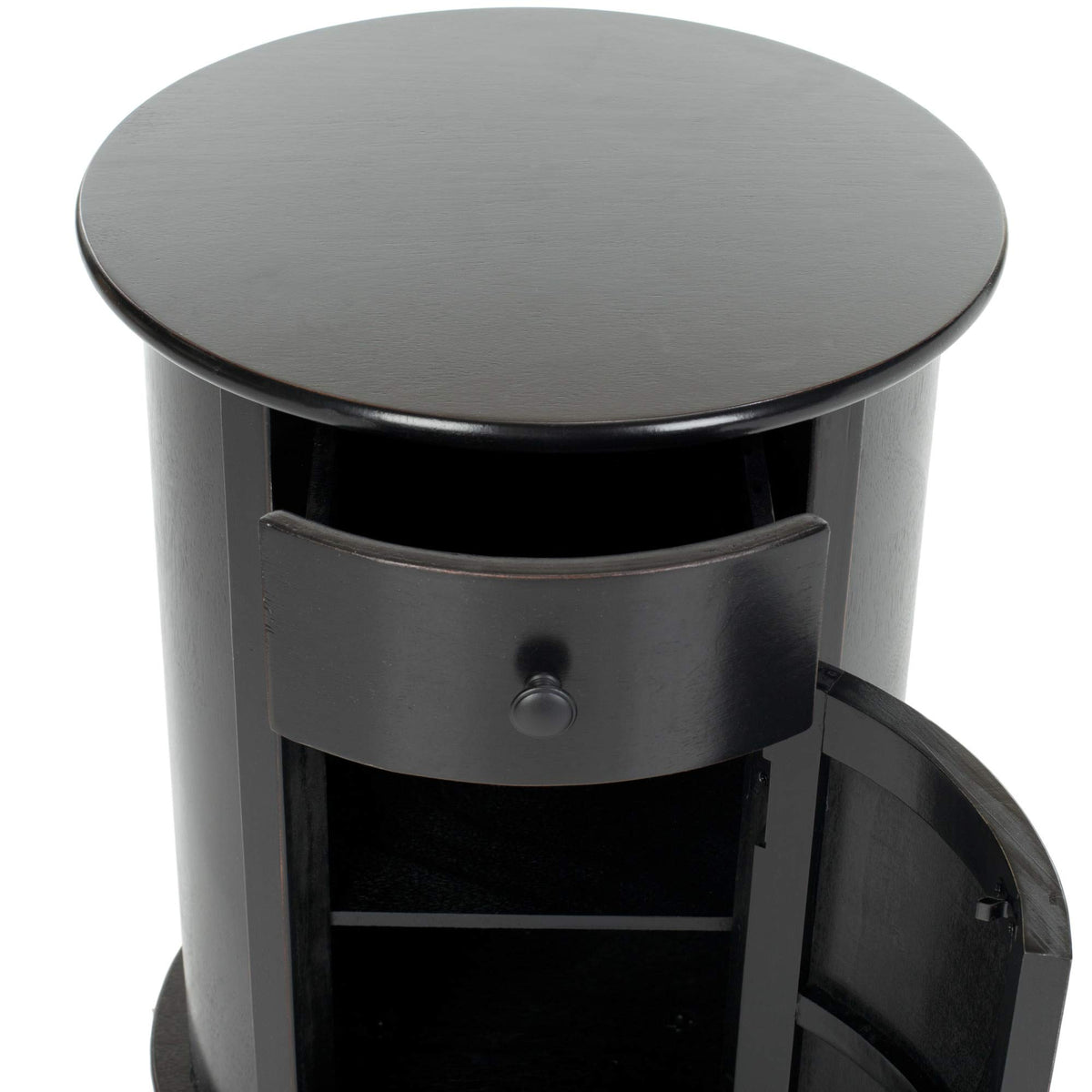 26" Dark Cherry Swivel Storage Accent Table C7533