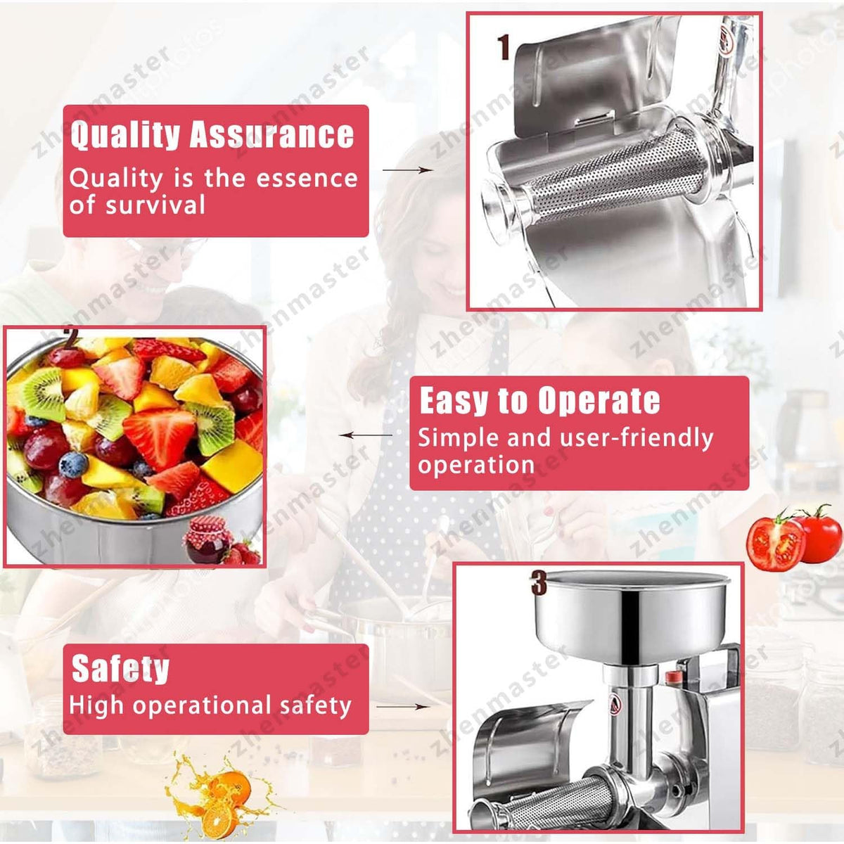 450W Stainless Steel Electric Tomato Strainer A959