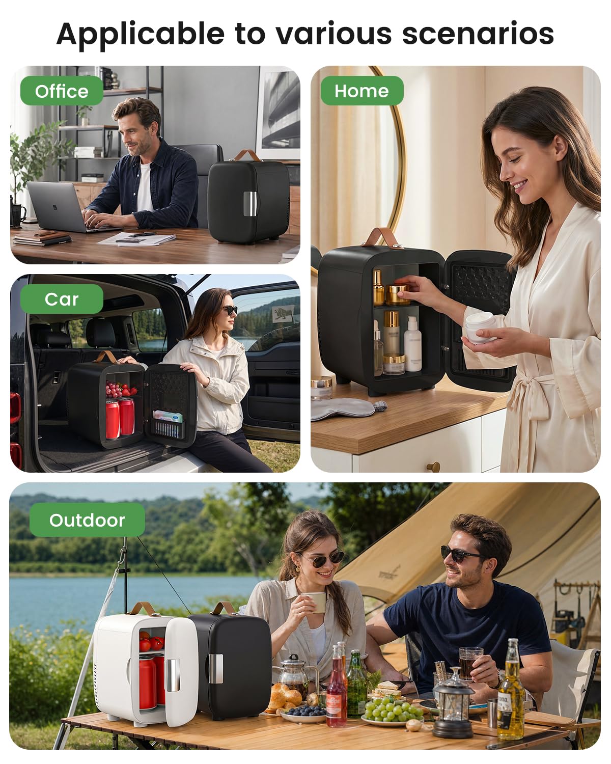 Portable Mini Fridge 4L 6 Can Black X281