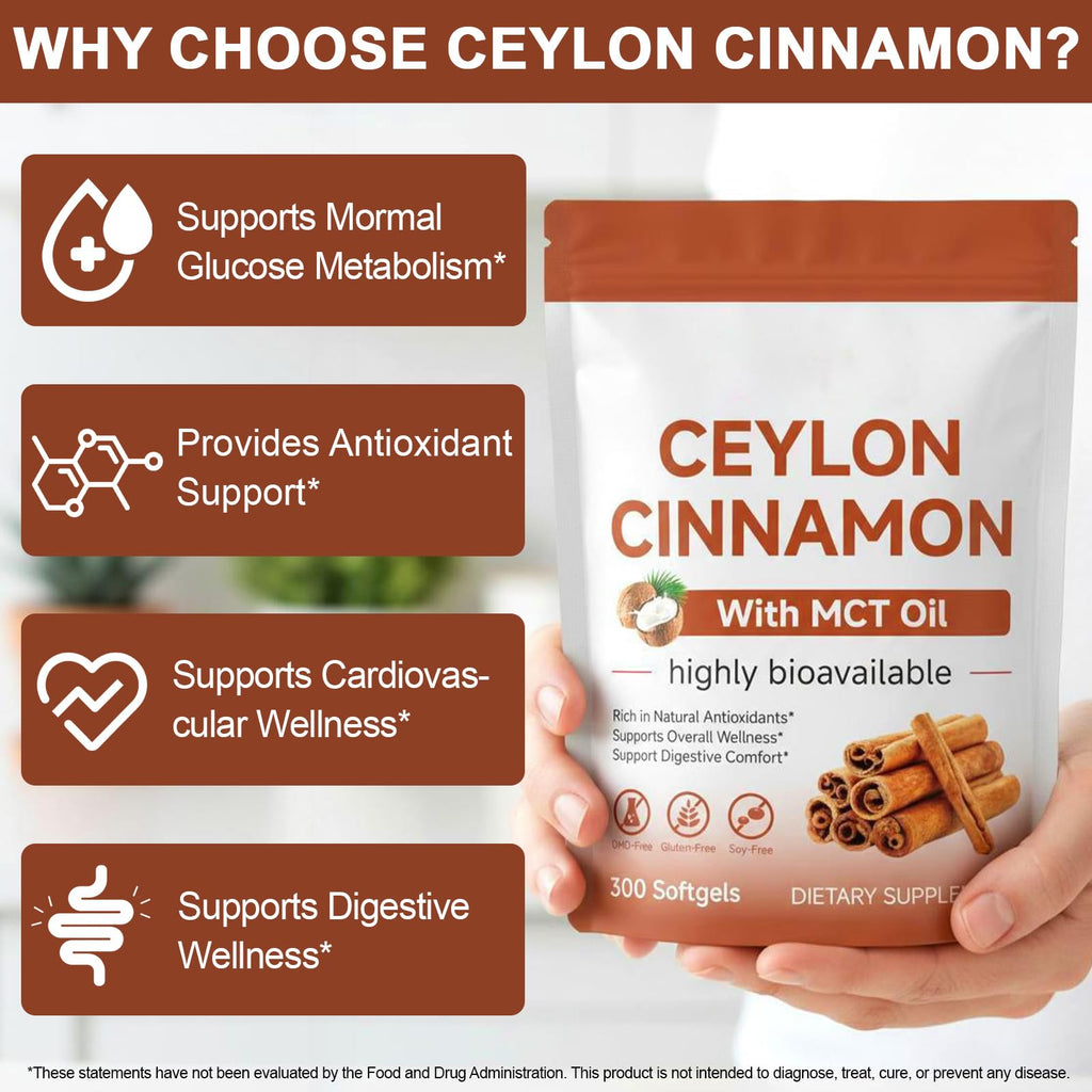 Cinnamon Capsules 300 Softgels with MCT Oil F355