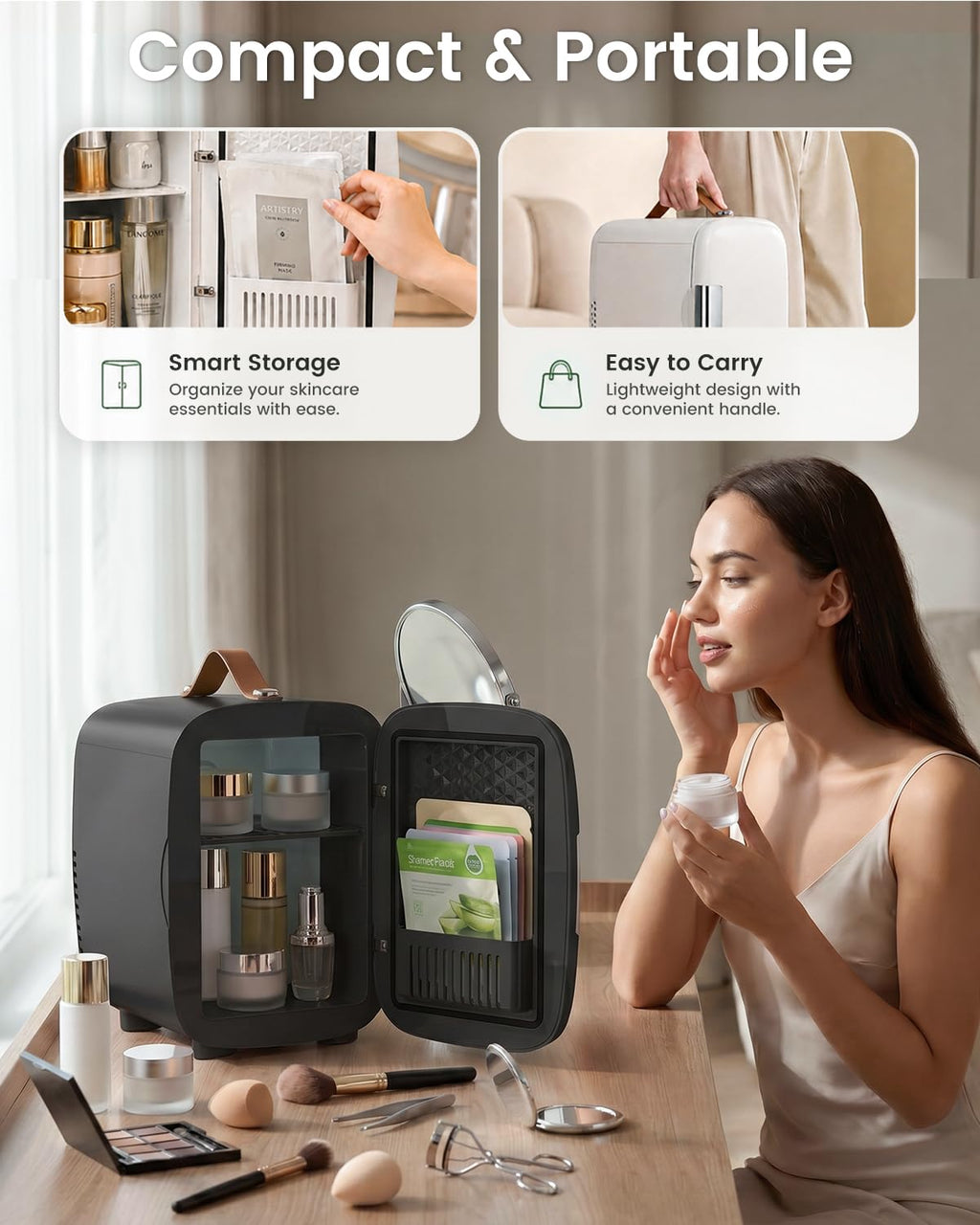 Portable Mini Fridge 4L 6 Can Black X281