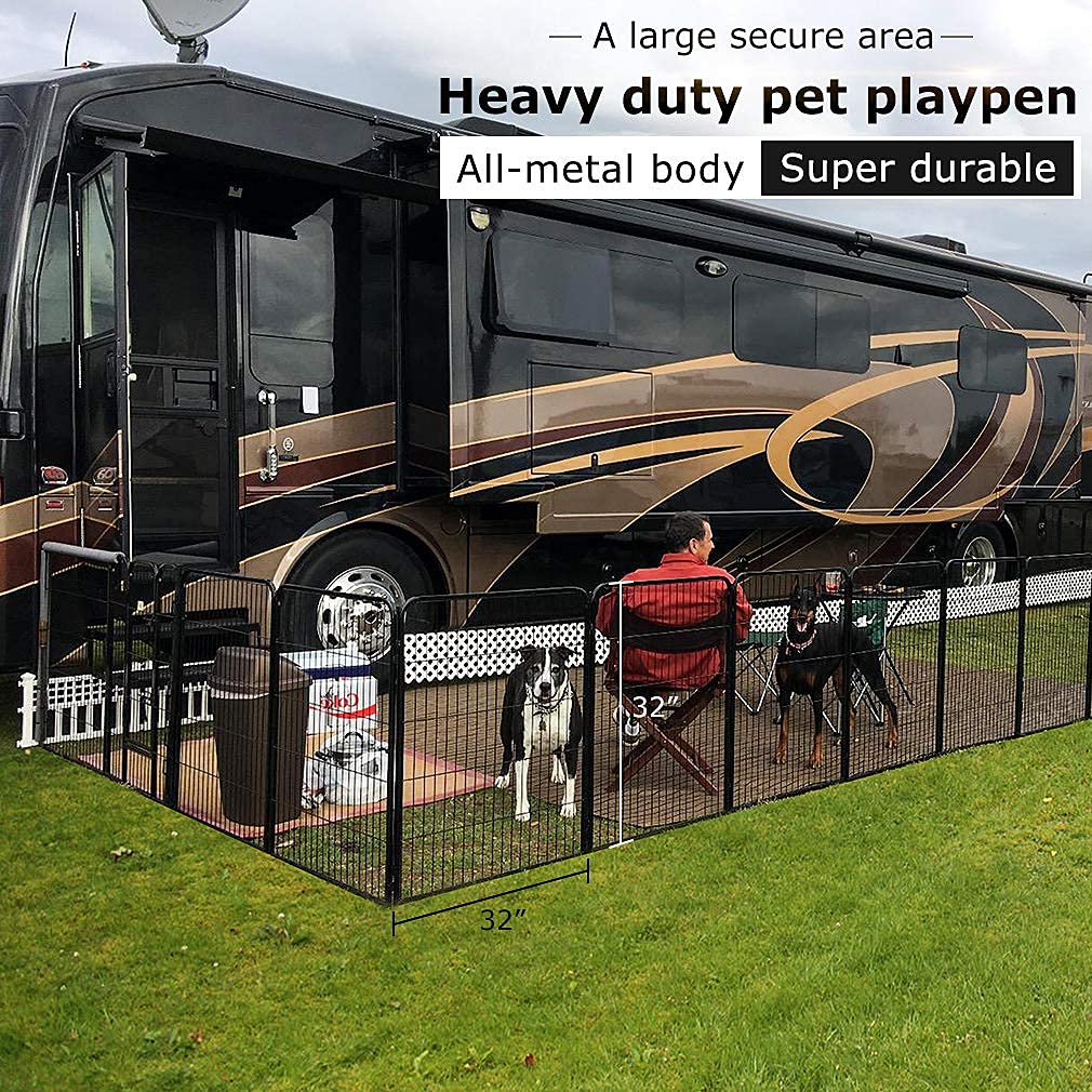32" 8 Panel Heavy Duty Metal Dog Playpen P38489