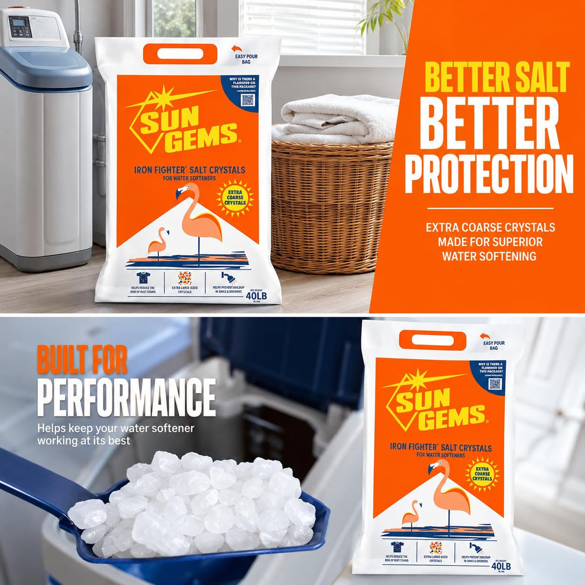 40 lb Extra Coarse Water Softener Salt Crystals J2389