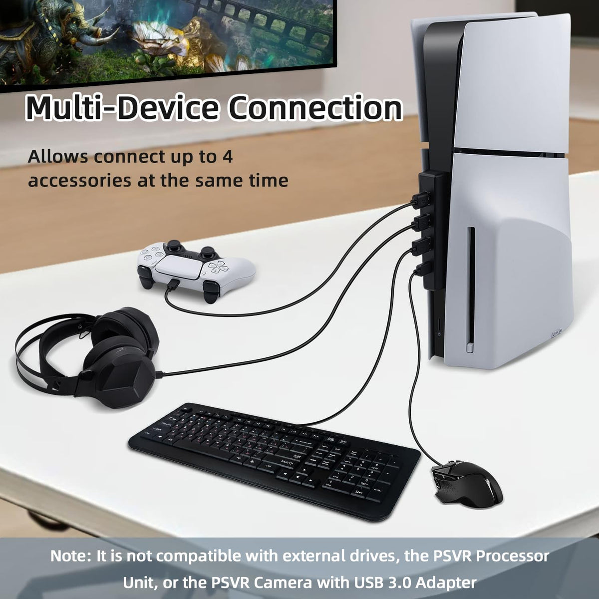 Black 4 Ports USB 2.0 Hub Q709534