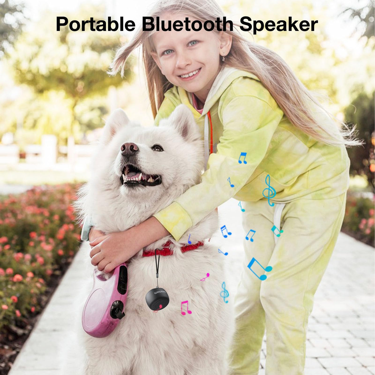 Black Mini Bluetooth Speaker with Built-in Mic W624