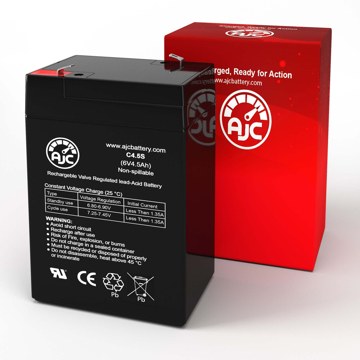 6V 4.5Ah Sealed Lead Acid Battery F625696