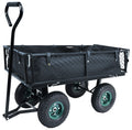 Heavy Duty Garden Cart, 400 Lb Capacity, Mesh Steel Folding Utility Wagon, Black H332