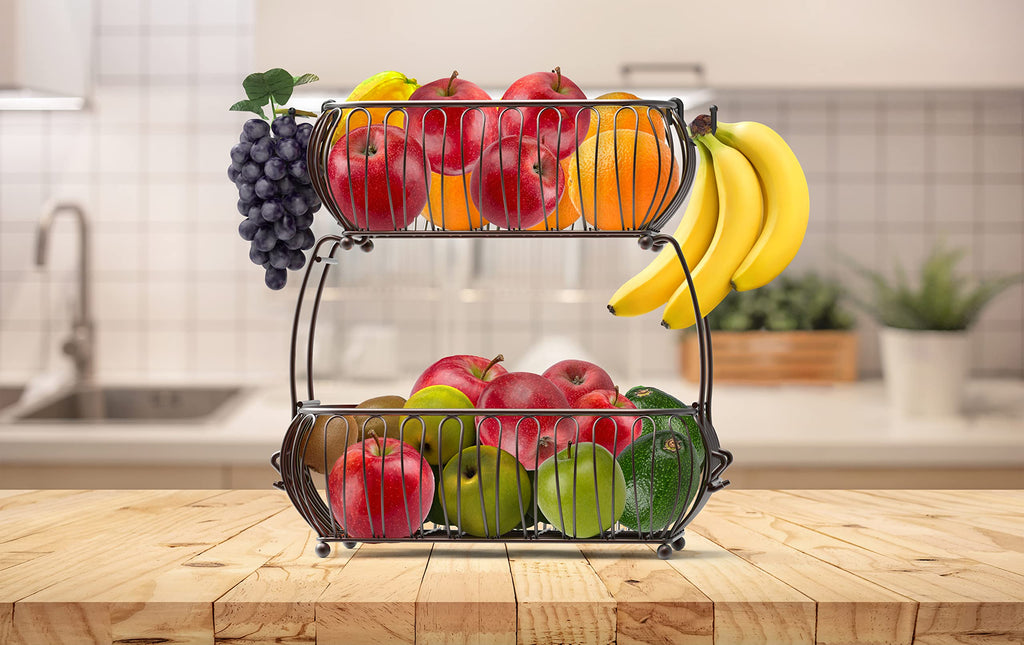 2-Tier Countertop Fruit Basket Holder I537499