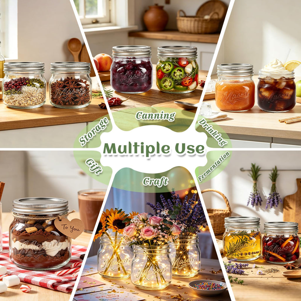 16 oz 12 Pack Wide Mouth Mason Jars with Lids J25321