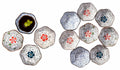 Hand-Painted Floral Ceramic Pinch Bowl Set, 12-Piece Mini Condiment Dishes E25951